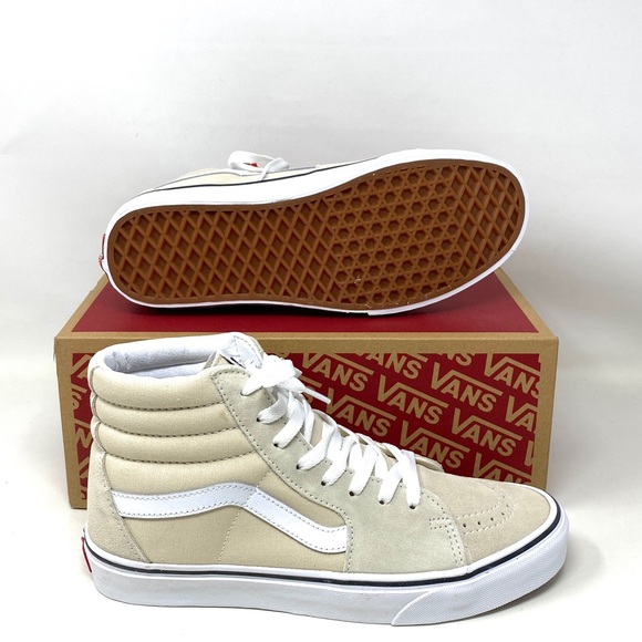 VANS SK8-HI TURLEDOVE Suede Canvas Cream Women’s Sneakers VN0A5JMJ8NL - Picture 2 of 8